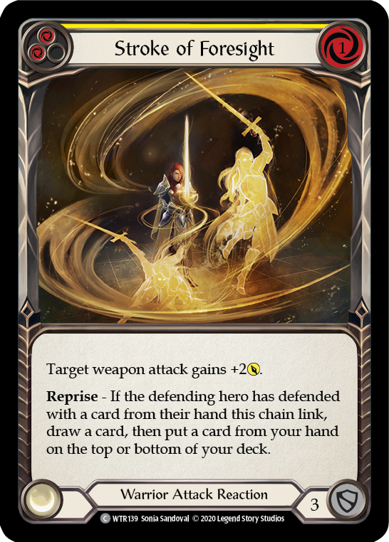 Stroke of Foresight (Yellow) [U-WTR139] (Welcome to Rathe Unlimited)  Unlimited Rainbow Foil | Tables and Towers