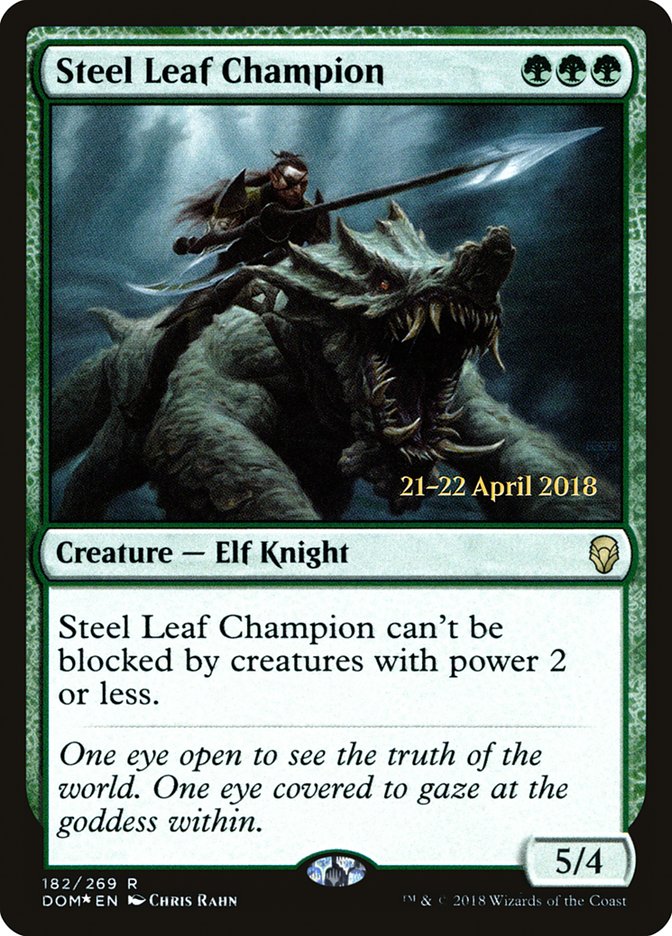 Steel Leaf Champion [Dominaria Prerelease Promos] | Tables and Towers