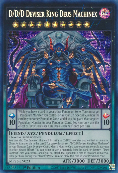 D/D/D Deviser King Deus Machinex [MP23-EN023] Prismatic Secret Rare | Tables and Towers