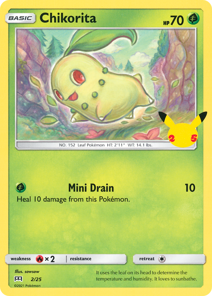 Chikorita (2/25) [McDonald's 25th Anniversary] | Tables and Towers