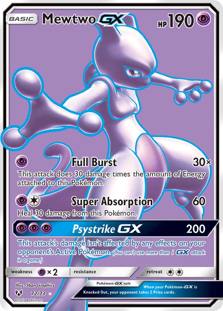 Mewtwo GX (72/73) [Sun & Moon: Shining Legends] | Tables and Towers