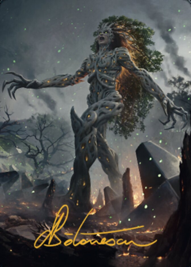 Titania, Gaea Incarnate Art Card (Gold-Stamped Signature) [The Brothers' War Art Series] | Tables and Towers