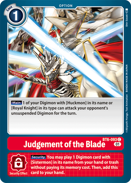 Judgement of the Blade [BT6-093] [Double Diamond] | Tables and Towers