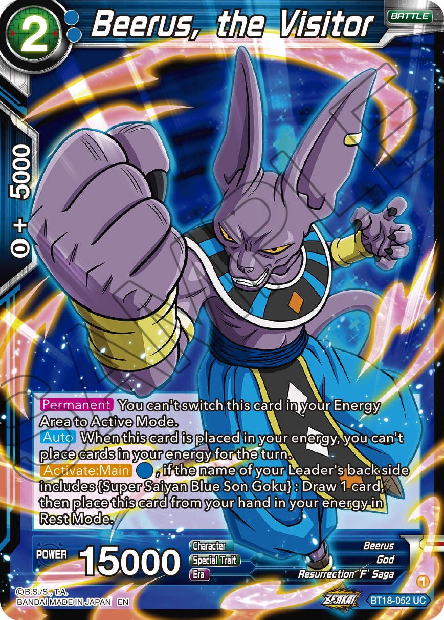 Beerus, the Visitor (BT18-052) [Dawn of the Z-Legends] | Tables and Towers