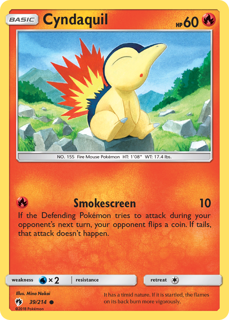 Cyndaquil (39/214) [Sun & Moon: Lost Thunder] | Tables and Towers