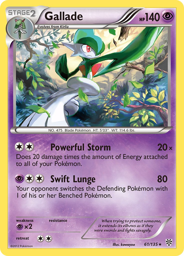 Gallade (61/135) (Cosmos Holo) (Blister Exclusive) [Black & White: Plasma Storm] | Tables and Towers