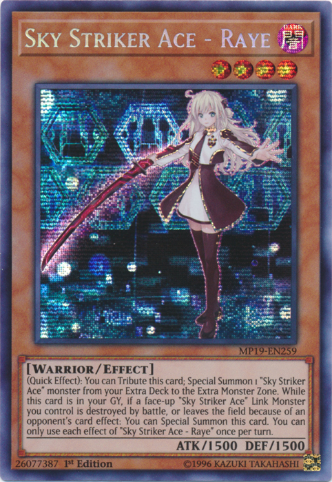 Sky Striker Ace - Raye [MP19-EN259] Prismatic Secret Rare | Tables and Towers