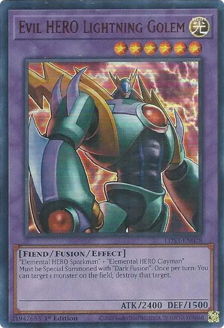 Evil HERO Lightning Golem (Red) [LDS3-EN028] Ultra Rare | Tables and Towers