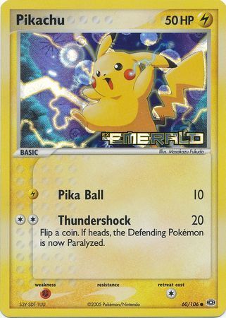 Pikachu (60/106) (Stamped) [EX: Emerald] | Tables and Towers