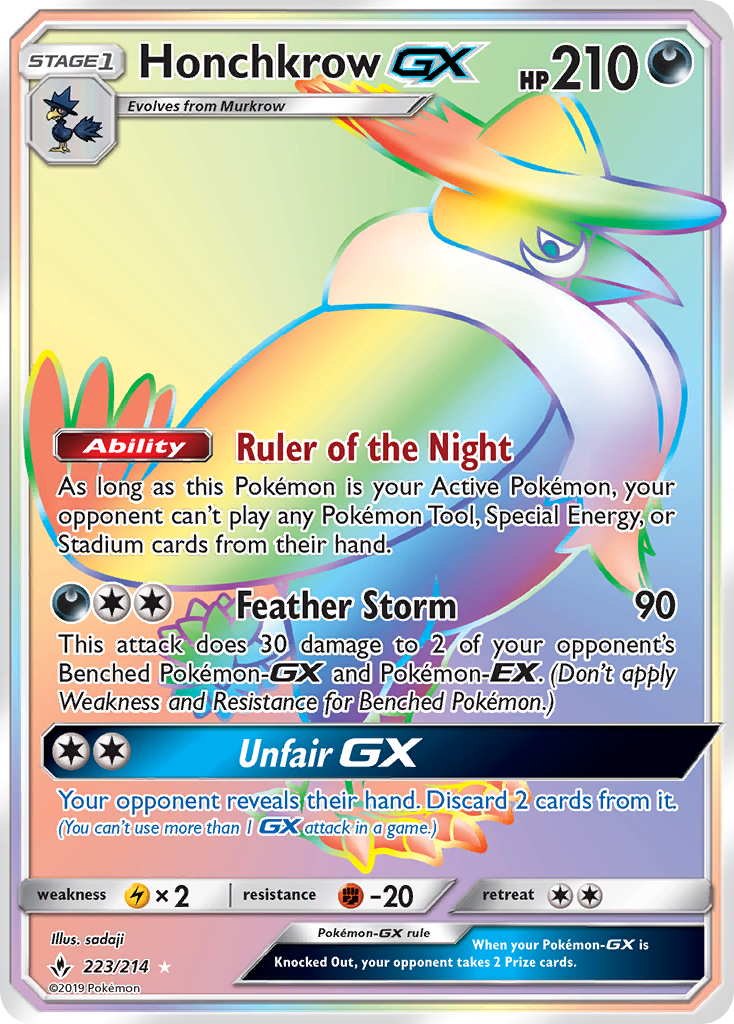 Honchkrow GX (223/214) [Sun & Moon: Unbroken Bonds] | Tables and Towers