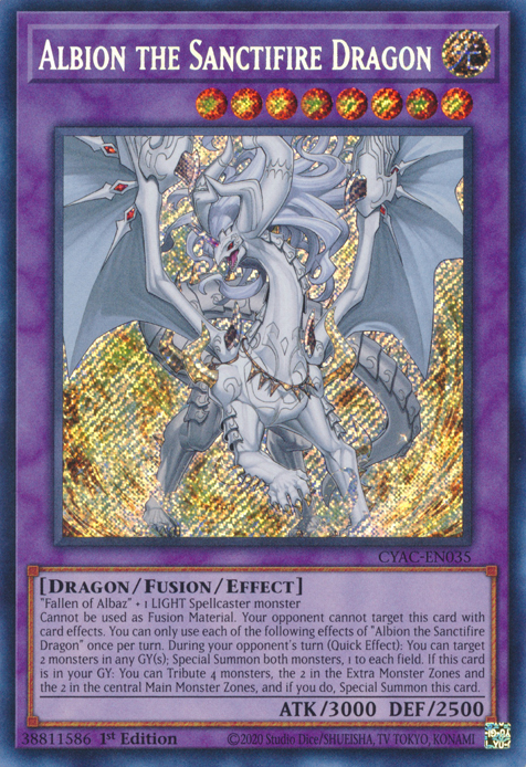 Albion the Sanctifire Dragon [CYAC-EN035] Secret Rare | Tables and Towers