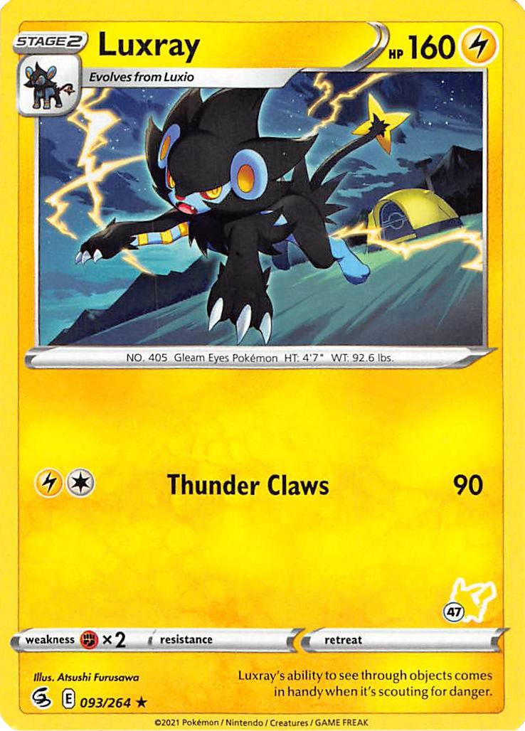 Luxray (093/264) (Pikachu Stamp #47) [Battle Academy 2022] | Tables and Towers