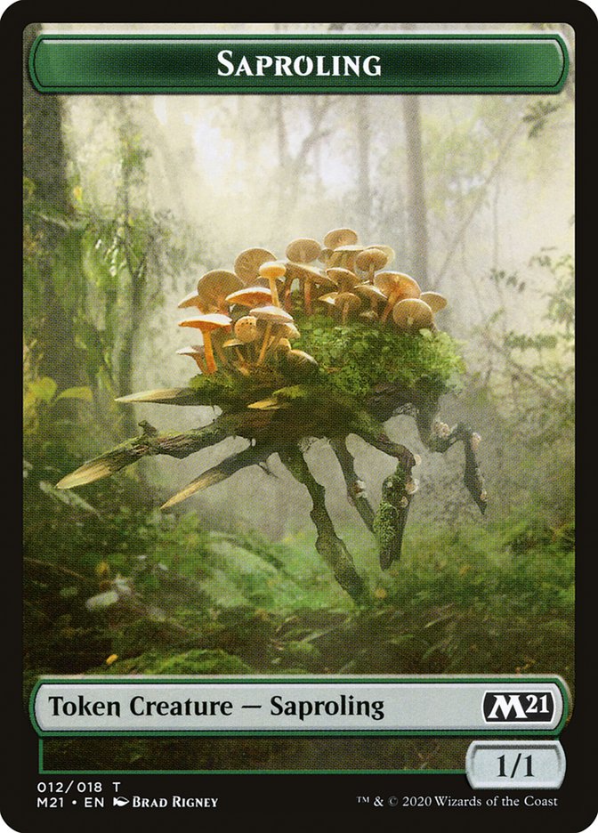 Dog // Saproling Double-Sided Token [Core Set 2021 Tokens] | Tables and Towers