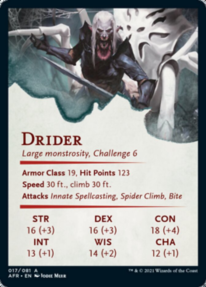 Drider Art Card [Dungeons & Dragons: Adventures in the Forgotten Realms Art Series] | Tables and Towers