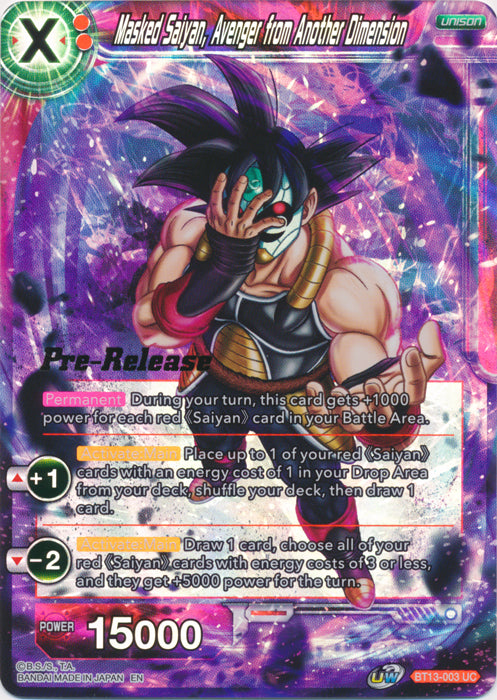 Masked Saiyan, Avenger from Another Dimension (BT13-003) [Supreme Rivalry Prerelease Promos] | Tables and Towers