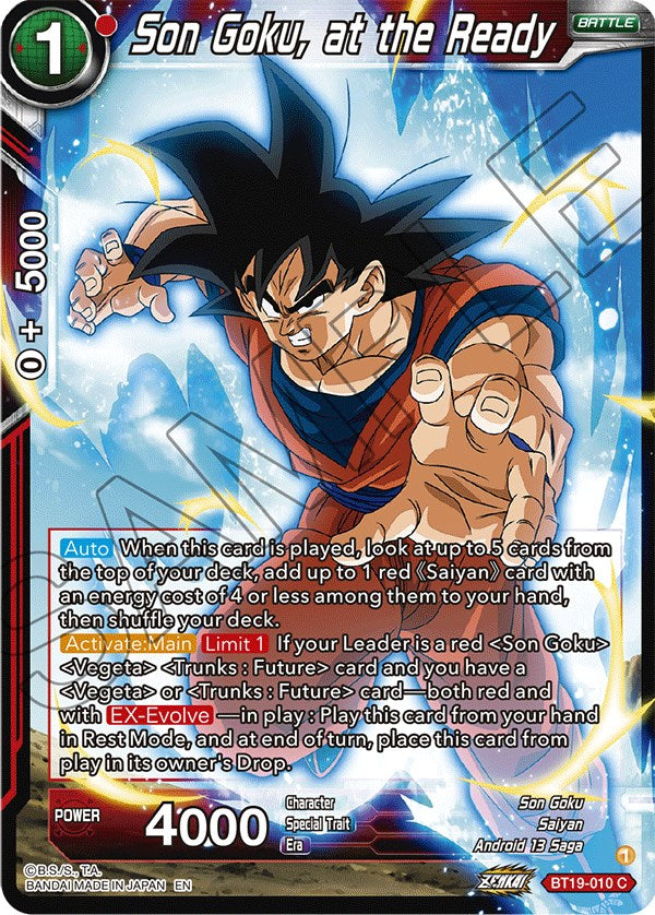 Son Goku, at the Ready (BT19-010) [Fighter's Ambition] | Tables and Towers