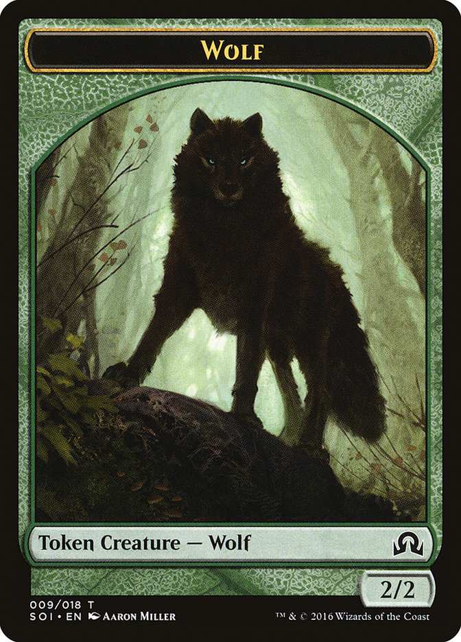 Wolf Token [Shadows over Innistrad Tokens] | Tables and Towers