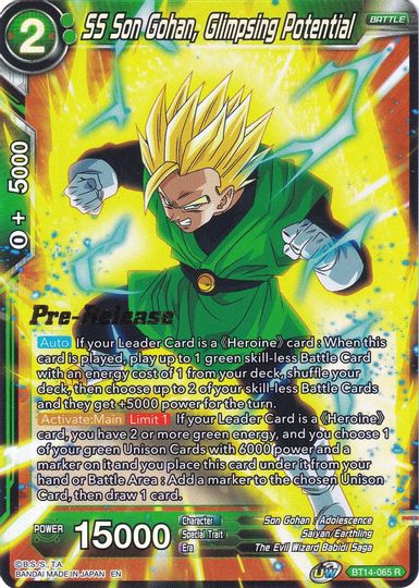 SS Son Gohan, Glimpsing Potential (BT14-065) [Cross Spirits Prerelease Promos] | Tables and Towers