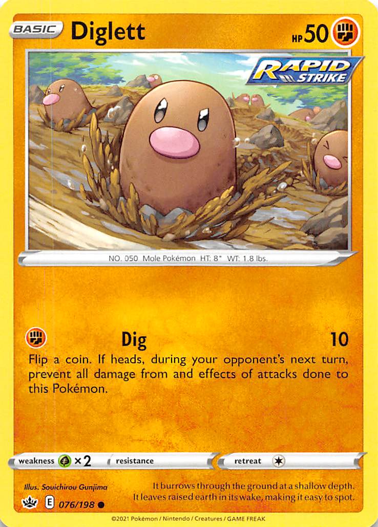 Diglett (076/198) [Sword & Shield: Chilling Reign] | Tables and Towers