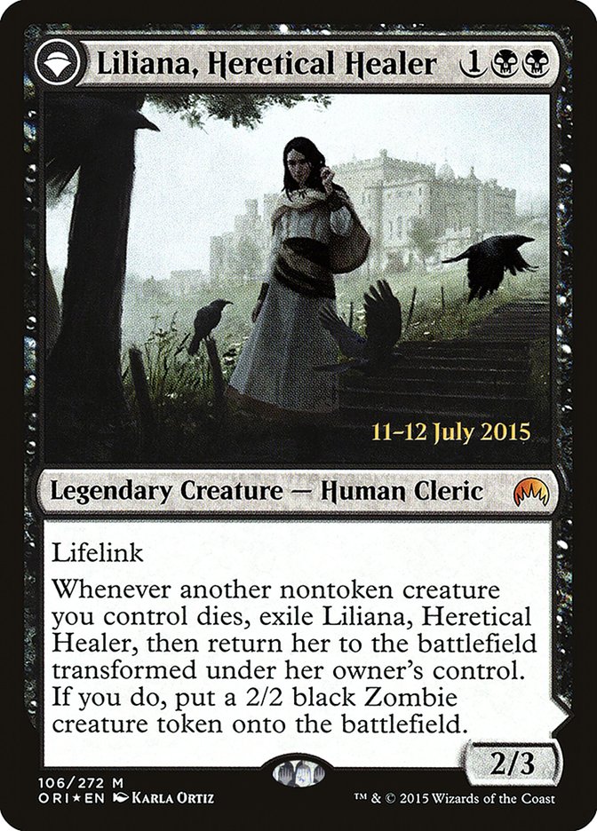 Liliana, Heretical Healer // Liliana, Defiant Necromancer [Magic Origins Prerelease Promos] | Tables and Towers