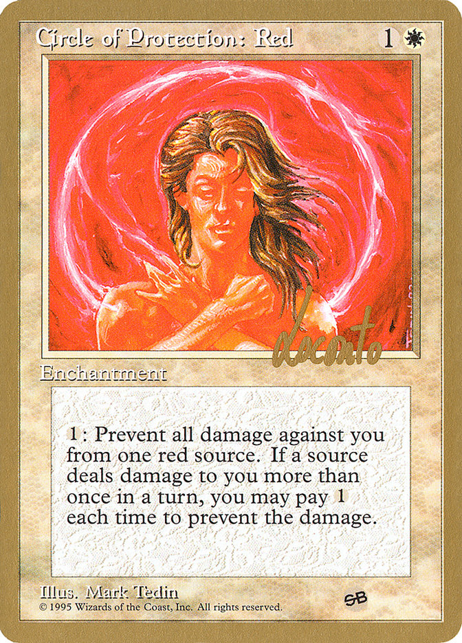 Circle of Protection: Red (Michael Loconto) (SB) (4ED) [Pro Tour Collector Set] | Tables and Towers