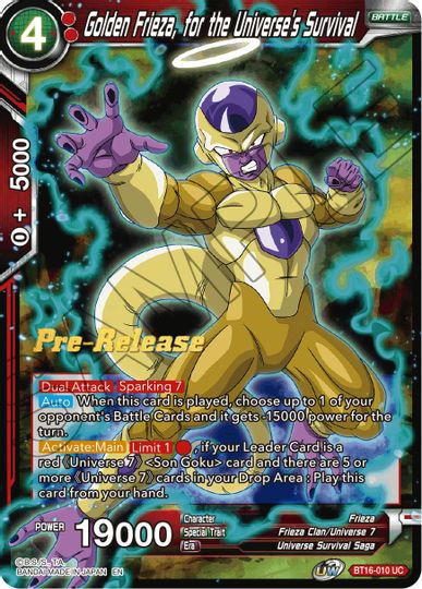 Golden Frieza, for the Universe's Survival (BT16-010) [Realm of the Gods Prerelease Promos] | Tables and Towers