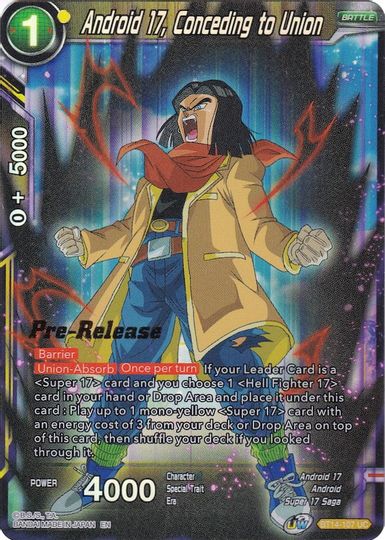 Android 17, Conceding to Union (BT14-107) [Cross Spirits Prerelease Promos] | Tables and Towers