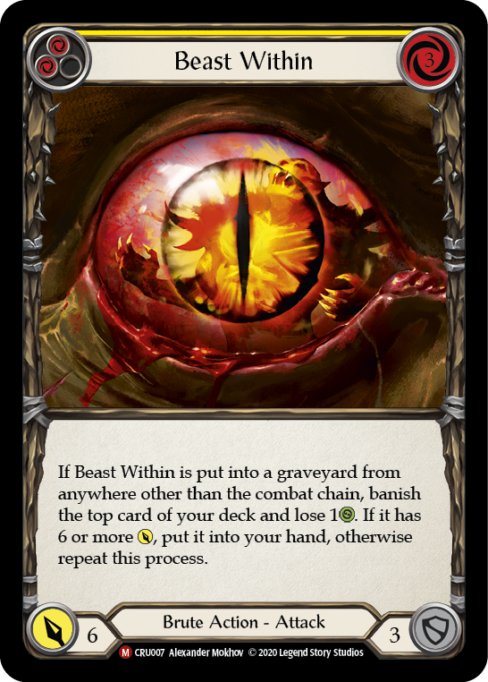 Beast Within [CRU007] (Crucible of War)  1st Edition Rainbow Foil | Tables and Towers