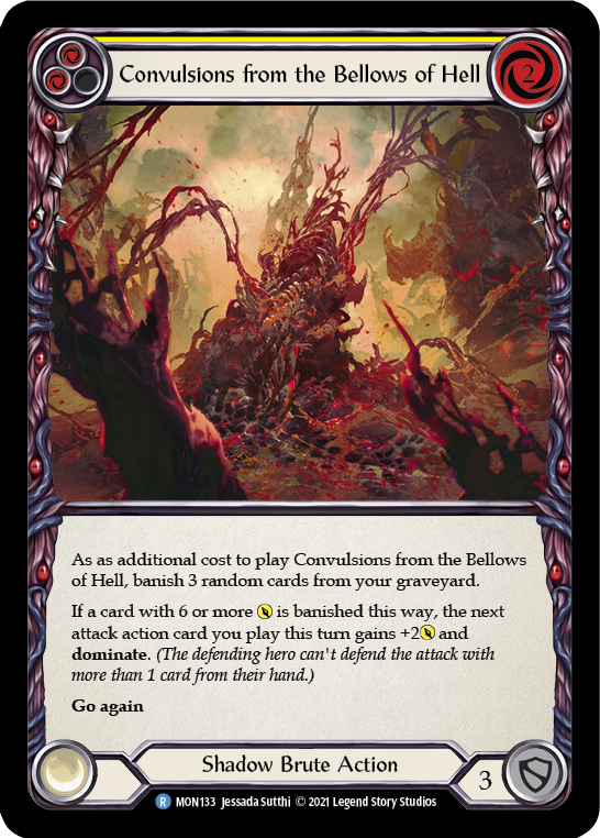 Convulsions from the Bellows of Hell (Yellow) [MON133-RF] (Monarch)  1st Edition Rainbow Foil | Tables and Towers