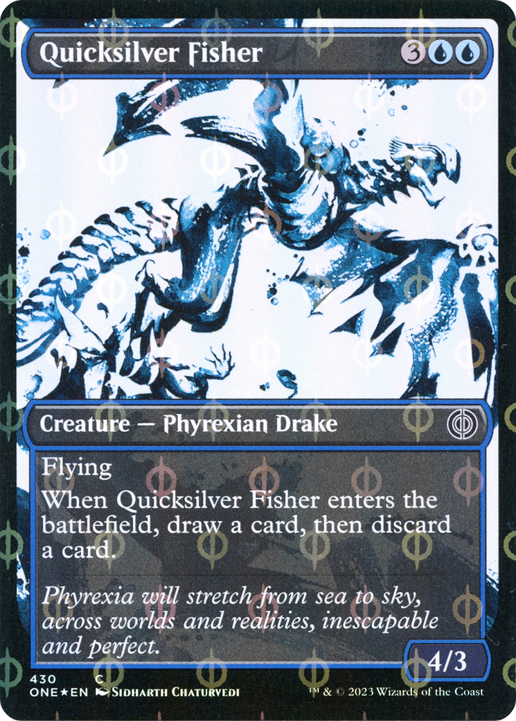 Quicksilver Fisher (Showcase Ichor Step-and-Compleat Foil) [Phyrexia: All Will Be One] | Tables and Towers