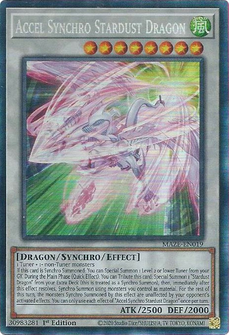 Accel Synchro Stardust Dragon [MAZE-EN019] Collector's Rare | Tables and Towers