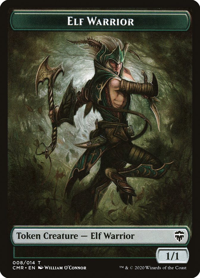 Elf Warrior // Zombie Double-Sided Token [Commander Legends Tokens] | Tables and Towers