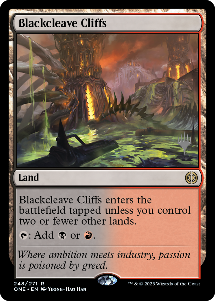 Blackcleave Cliffs (Promo Pack) [Phyrexia: All Will Be One Promos] | Tables and Towers