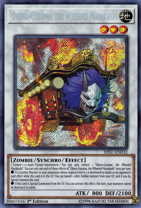 Oboro-Guruma, the Wheeled Mayakashi [HISU-EN032] Secret Rare | Tables and Towers