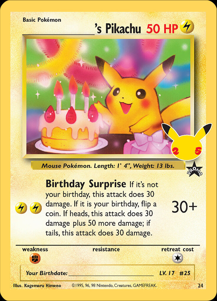 _____'s Pikachu (24) [Celebrations: 25th Anniversary - Classic Collection] | Tables and Towers