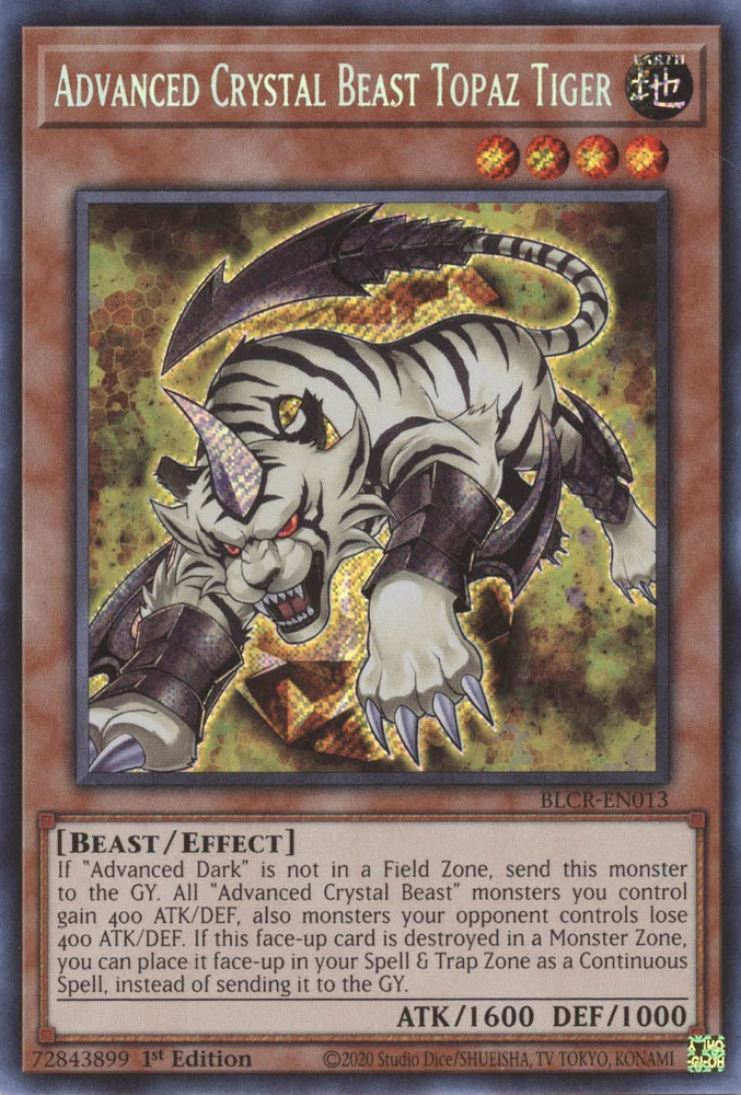 Advanced Crystal Beast Topaz Tiger [BLCR-EN013] Secret Rare | Tables and Towers