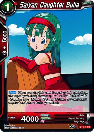 Saiyan Daughter Bulla (BT4-014) [Colossal Warfare] | Tables and Towers