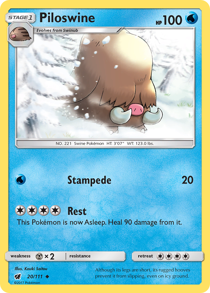 Piloswine (20/111) [Sun & Moon: Crimson Invasion] | Tables and Towers