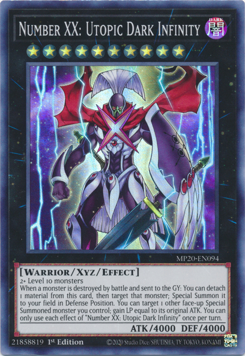 Number XX: Utopic Dark Infinity [MP20-EN094] Super Rare | Tables and Towers