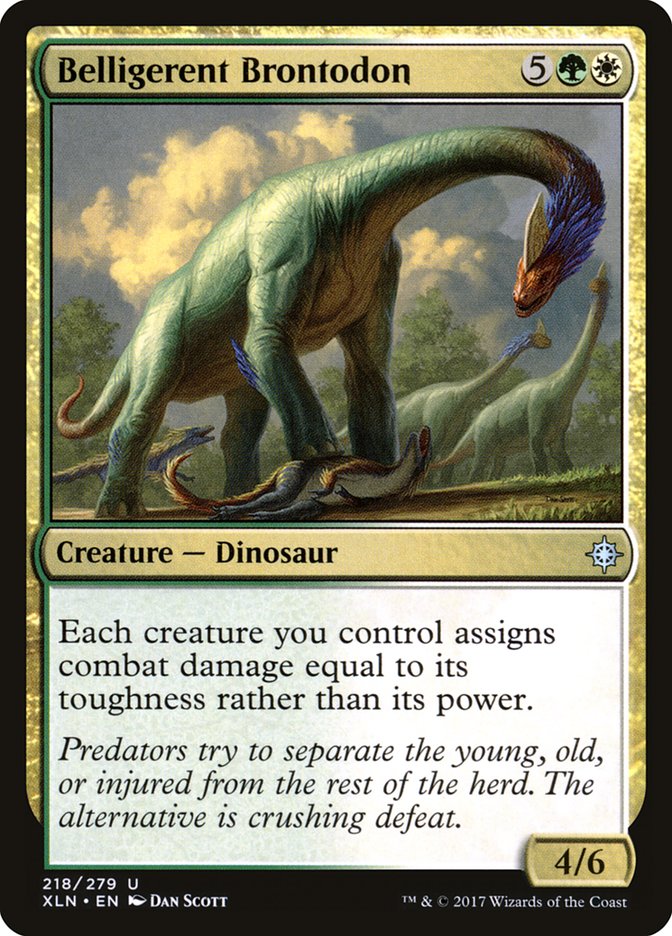 Belligerent Brontodon [Ixalan] | Tables and Towers