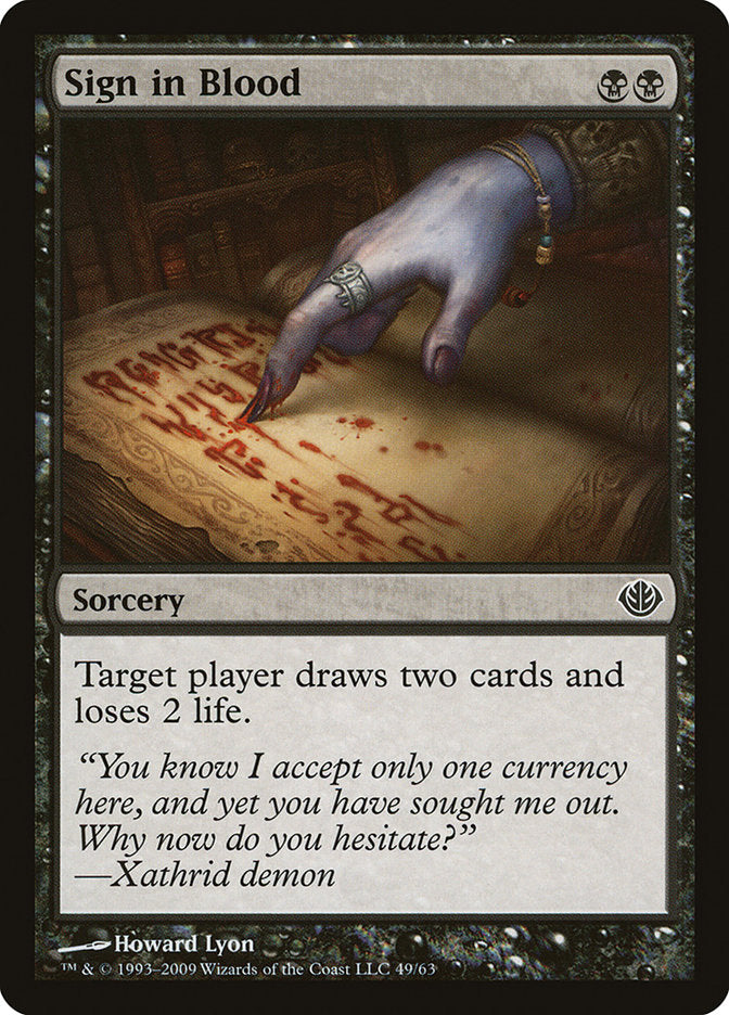 Sign in Blood [Duel Decks: Garruk vs. Liliana] | Tables and Towers