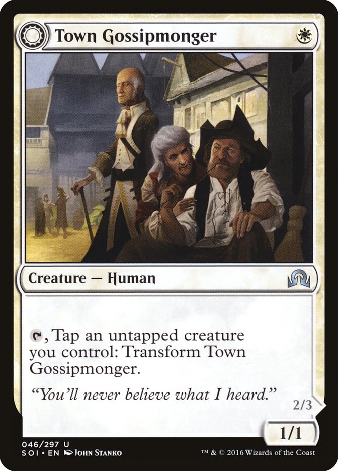 Town Gossipmonger // Incited Rabble [Shadows over Innistrad] | Tables and Towers