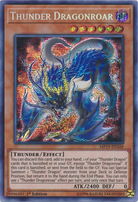 Thunder Dragonroar [MP19-EN169] Prismatic Secret Rare | Tables and Towers