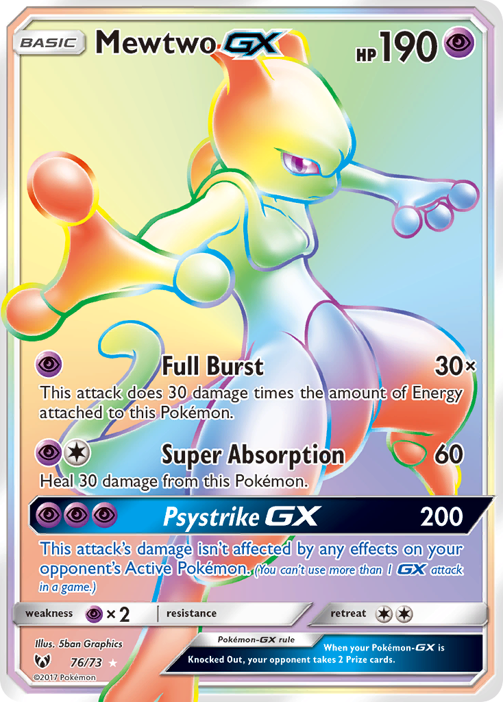 Mewtwo GX (76/73) [Sun & Moon: Shining Legends] | Tables and Towers