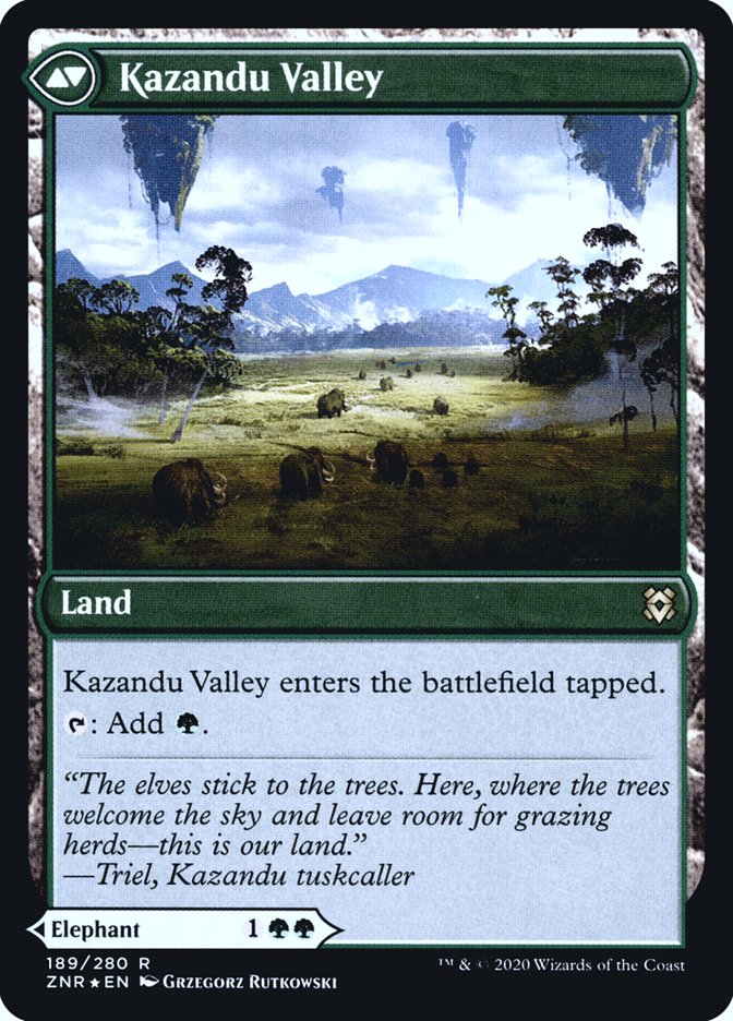 Kazandu Mammoth // Kazandu Valley [Zendikar Rising Prerelease Promos] | Tables and Towers