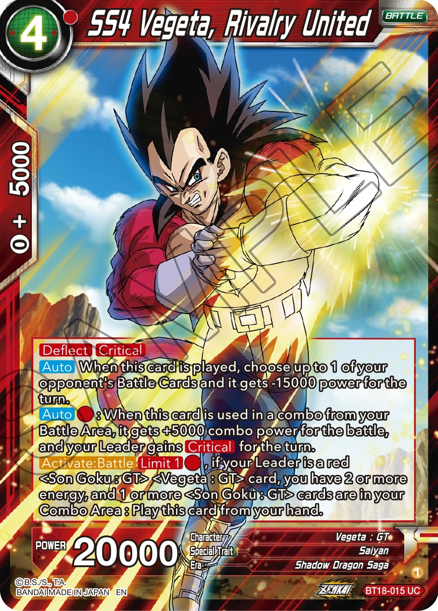 SS4 Vegeta, Rivalry United (BT18-015) [Dawn of the Z-Legends] | Tables and Towers