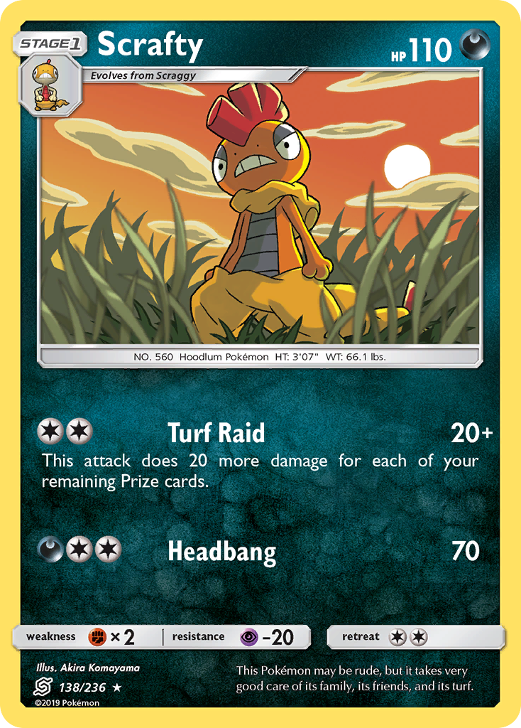 Scrafty (138/236) [Sun & Moon: Unified Minds] | Tables and Towers