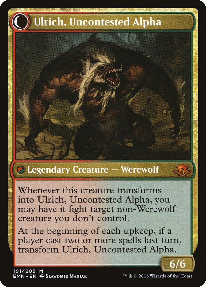 Ulrich of the Krallenhorde // Ulrich, Uncontested Alpha [Eldritch Moon] | Tables and Towers