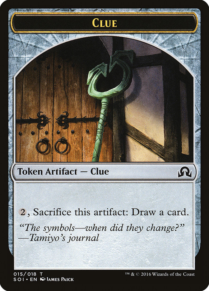 Clue Token (015/018) [Shadows over Innistrad Tokens] | Tables and Towers