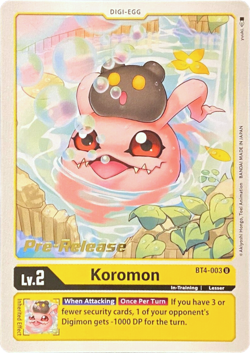 Koromon [BT4-003] [Great Legend Pre-Release Promos] | Tables and Towers